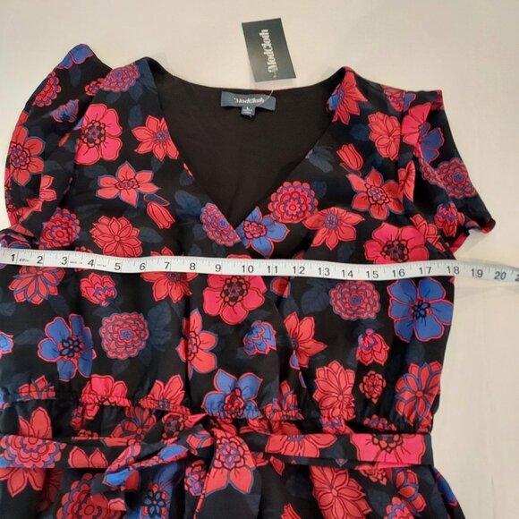 Modcloth Fits of Bliss Floral Short Flutter Sleeves Midi Dress Size Large - Picture 4 of 10